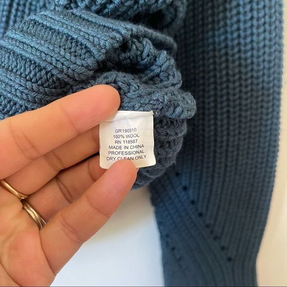 Grey by Jason Wu Blue mock neck pullover wool sweater heavy weight Large - Picture 8 of 8